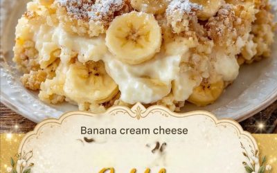 🍌 Banana Cream Cheese Cobbler — Rich, Gooey, and Delightful Dessert