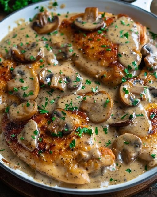 Chicken mushroom casserole in 15 minutes with 150 g mushrooms