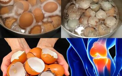 boiling eggshells and using them for joint or bone health. The idea comes from the fact that eggshells are mostly calcium carbonate, which contains calcium.